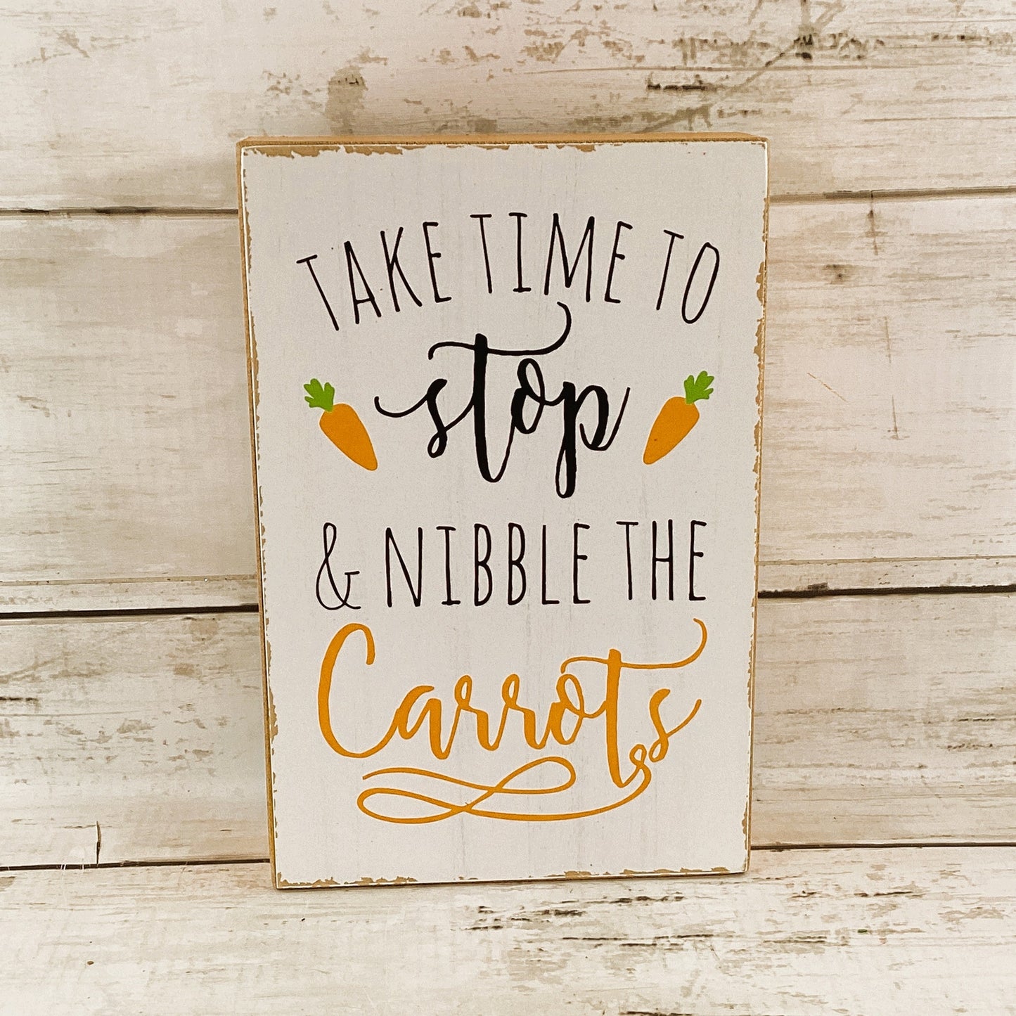 HL Easter Decor - Take Time to Nibble the Carrots Box Sign