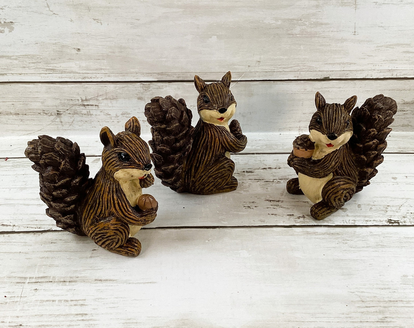 AGD Fall Decor - Festive Resin Squirrels Figurines and Acorns 6pc Set