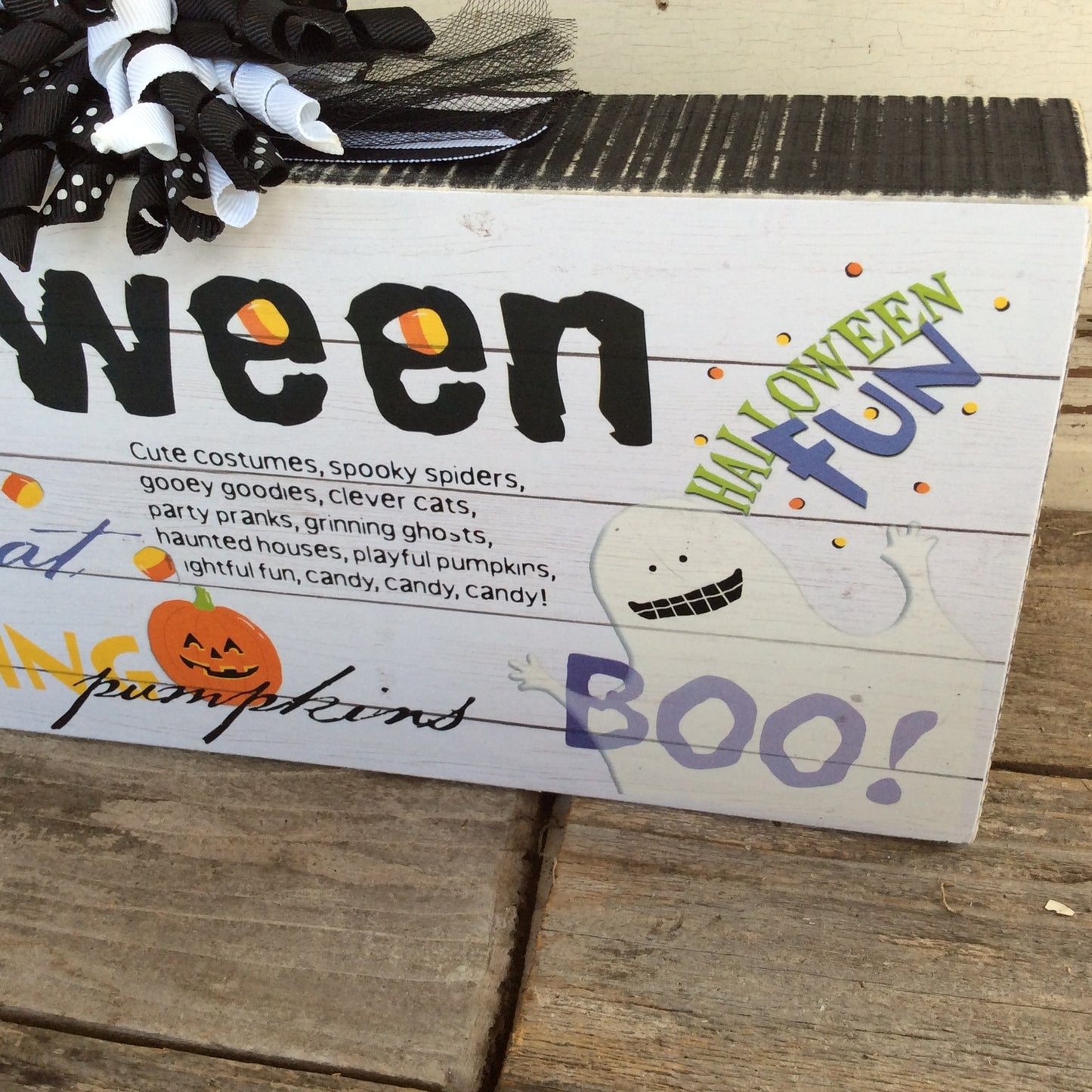 AGD Halloween Decor - Sentiments Collage Mantle Box Sign