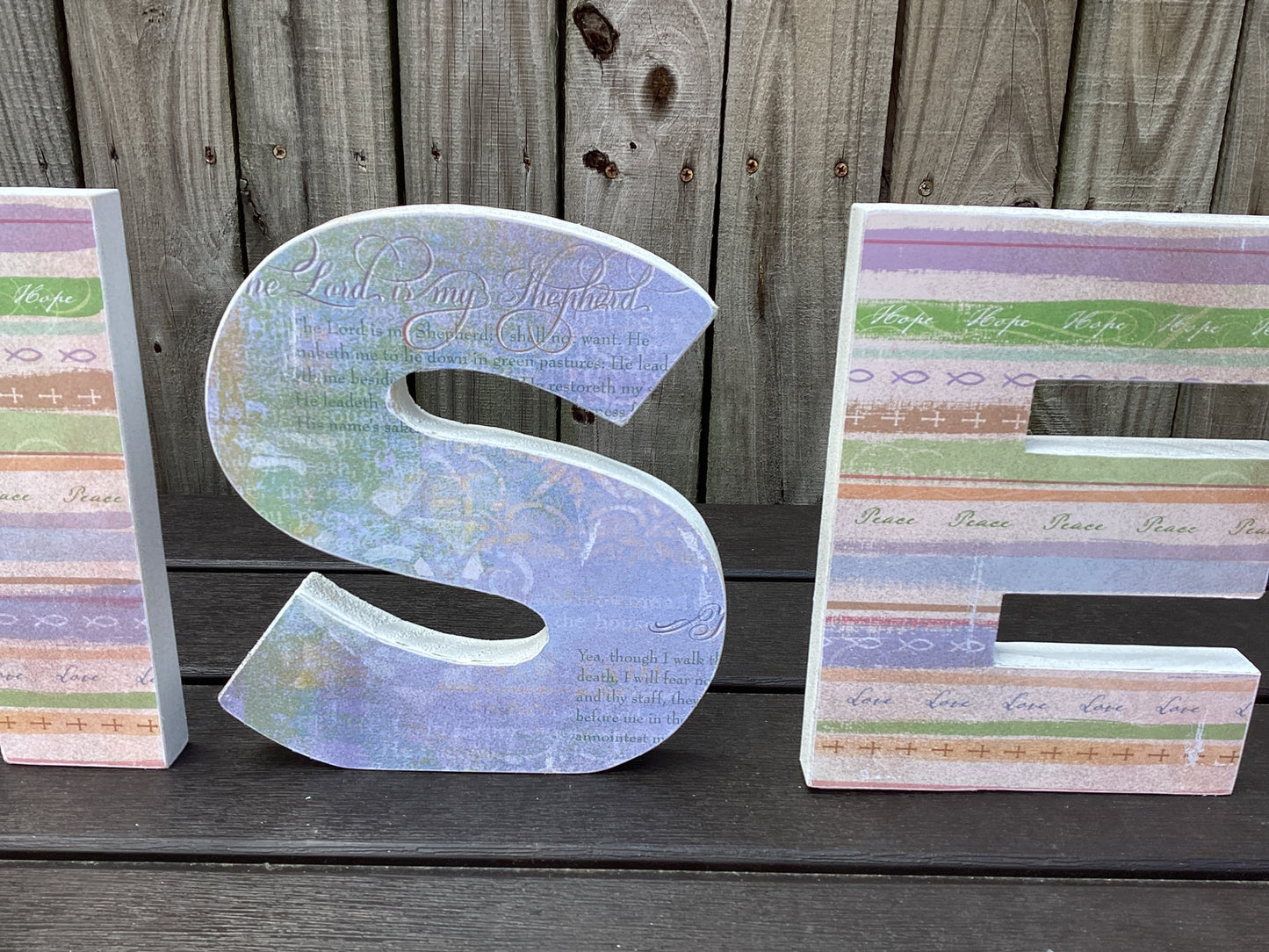 AGD Easter Decor - Primitive Wood RISEN Letter Word Tabletop Display