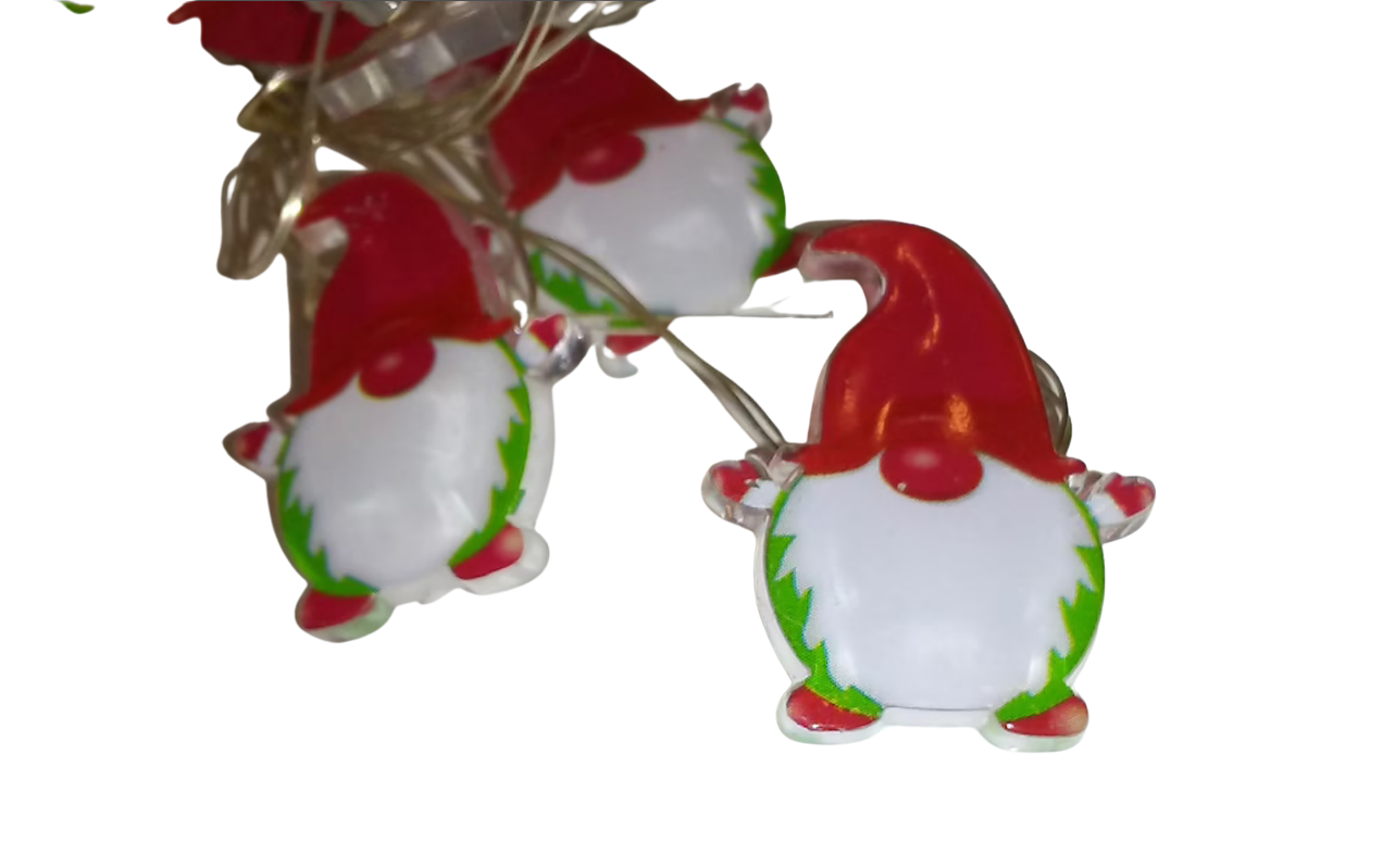 DT Christmas Decor - Santa Gnome LED Micro Lights Battery Operated