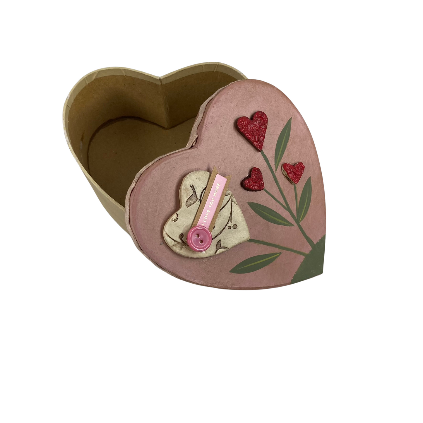 AGD Valentines Decor - Decoupage Heart Shaped Trinket Boxes 2pc Set