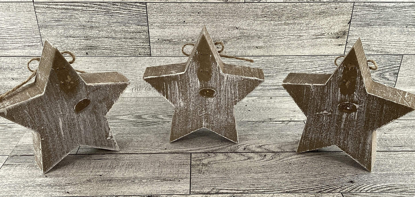 AGD Patriotic Decor - Faith Freedom Weathered Prim Stars Tier Tray 3pc