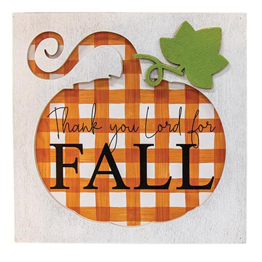 CWI Fall Decor - Thank You Lord For Fall Wood Box Sign