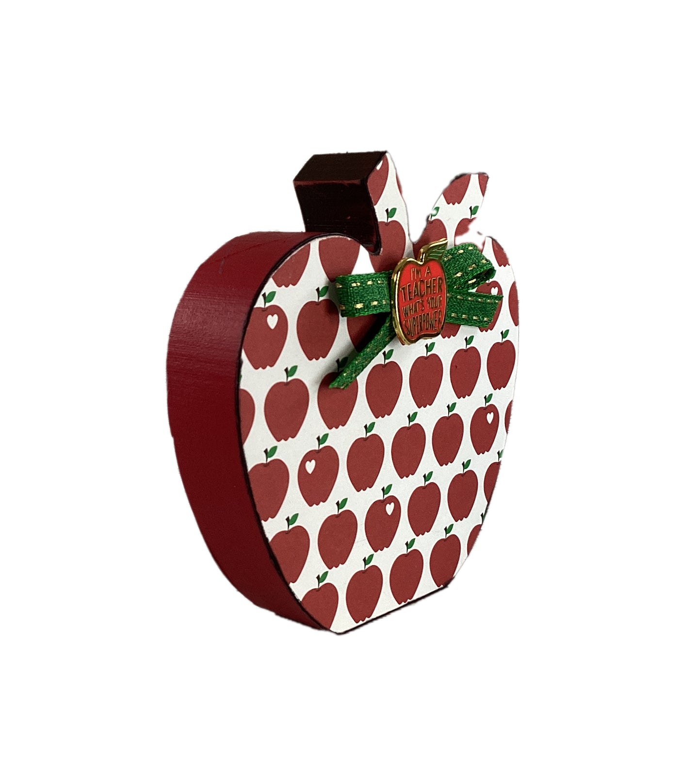 AGD Teacher Gift Decor - Apple Alphabet  Super Power Chunky Wood Apple Sitter