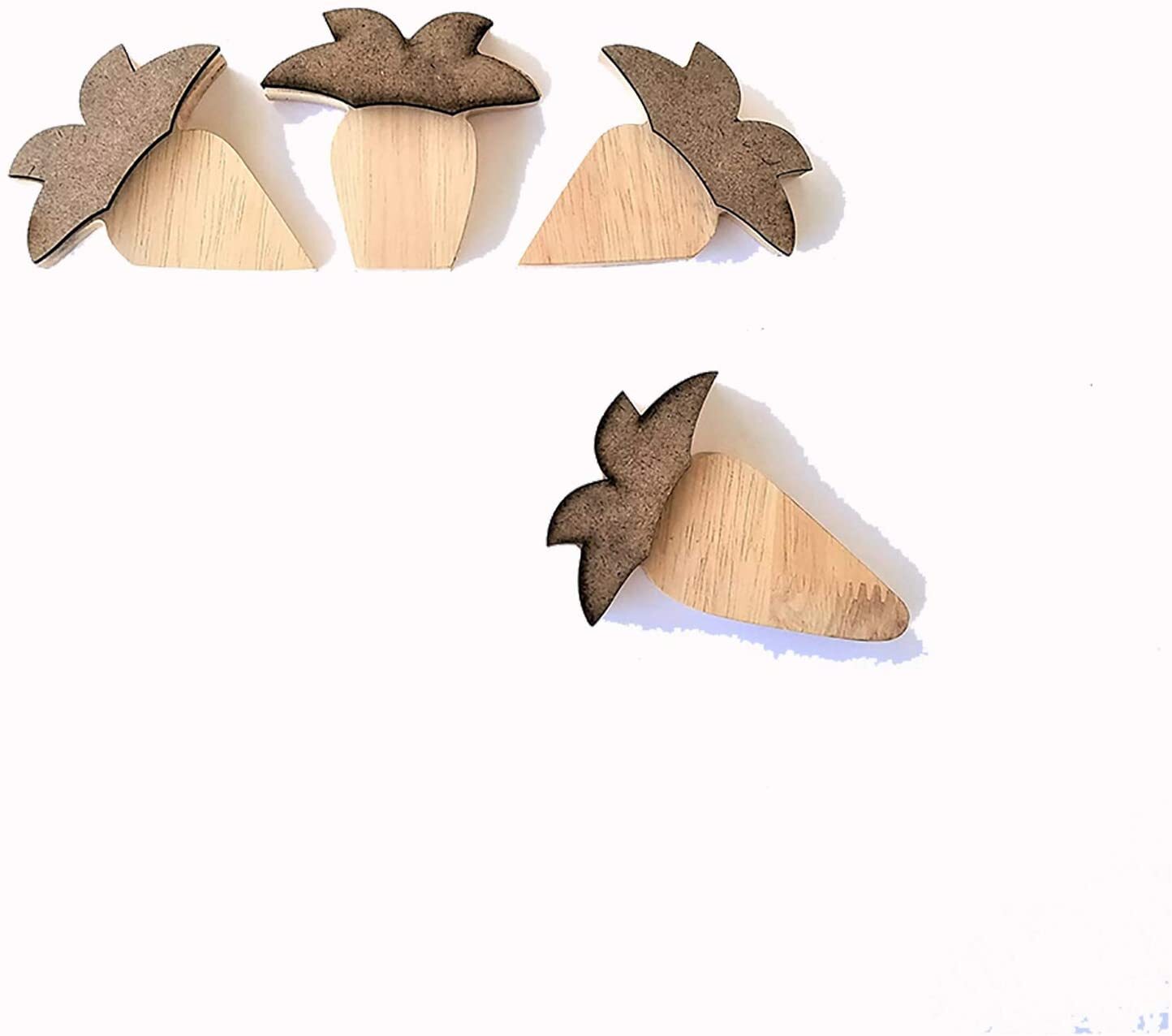 FD Easter Craft Decor - DIY Wood Carrots 4pc Set