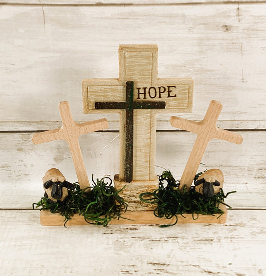 AGD Easter Decor -  FAITH Three Crosses Resurrection Display