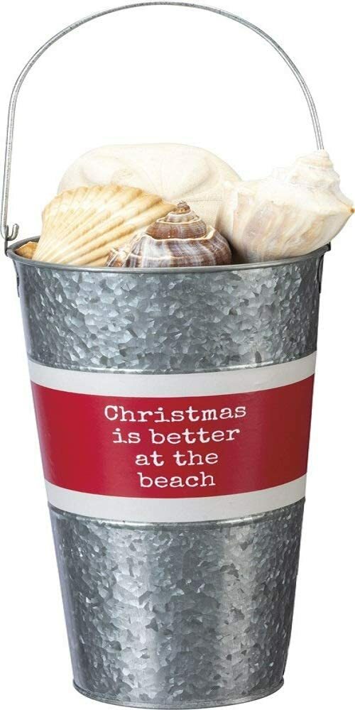 Christmas Decor - Christmas Is Better At The Beach Pail 2pc Set