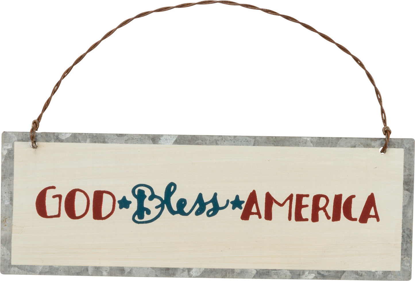 PBK Patriotic July 4th Decor - God Bless America Tin Ornament