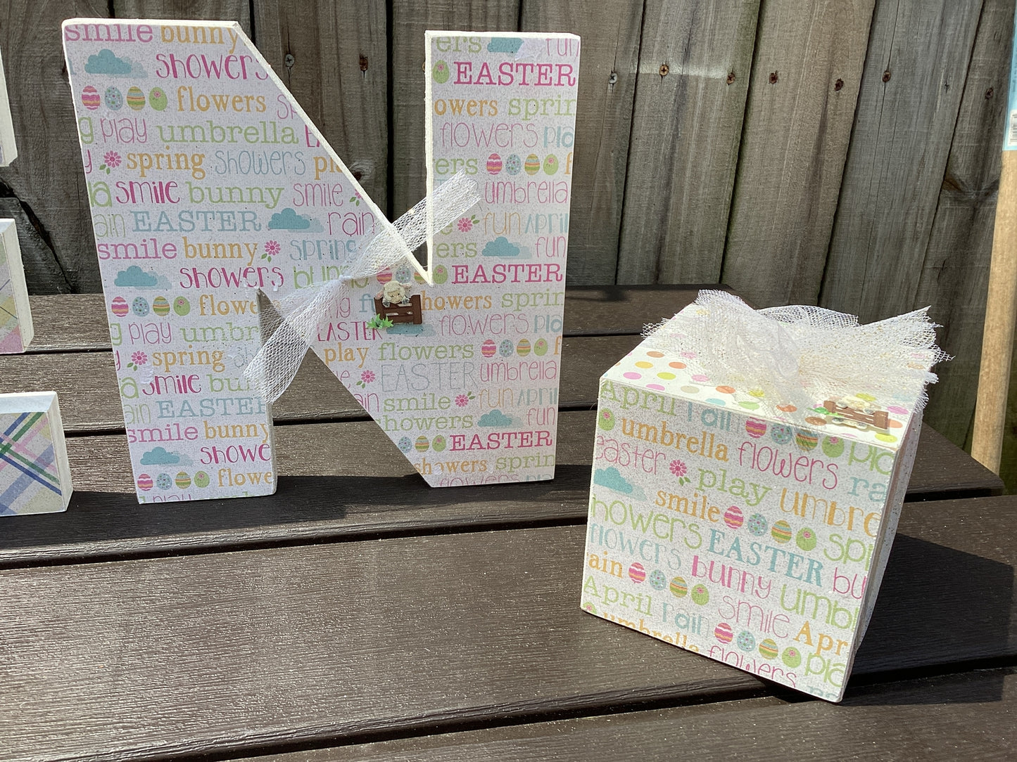 AGD Easter Decor - Chunky Wood RISEN Letter Word Tabletop Display