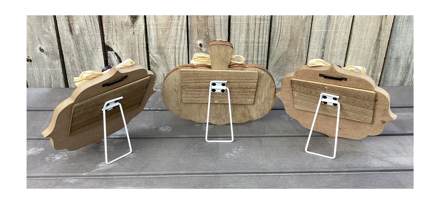 AGD Fall Decor - Thankful and Blessed Easel-back Pumpkin 3pc Set