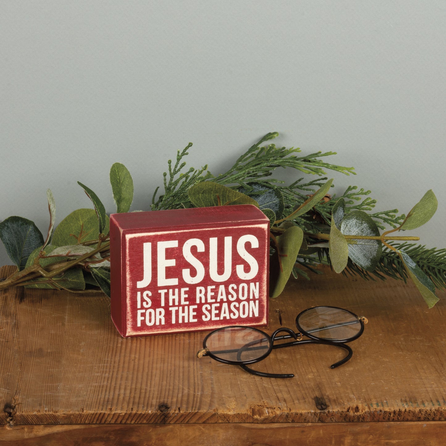 PBK Christmas Decor - Jesus Reason Season Box Sign