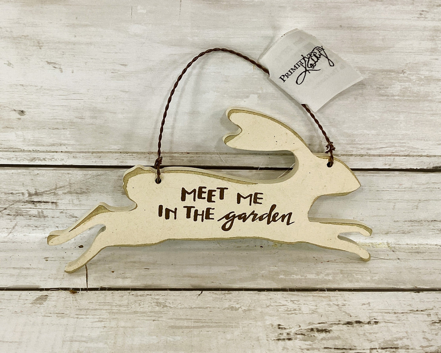 PBK Spring Decor - Meet Me in the Garden Running Bunny Ornament