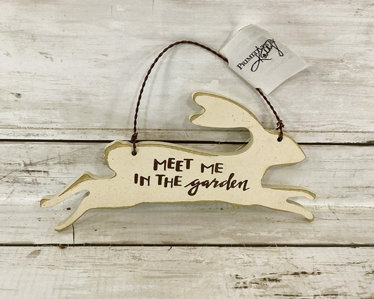 PBK Spring Decor - Meet Me in the Garden Running Bunny Ornament