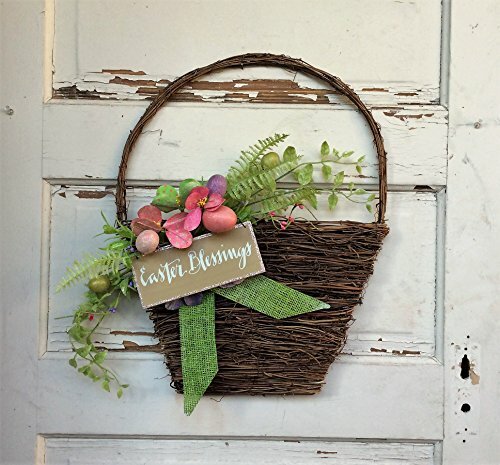 AGD Spring Easter Decor – Easter Blessings Grapevine Basket Wreath