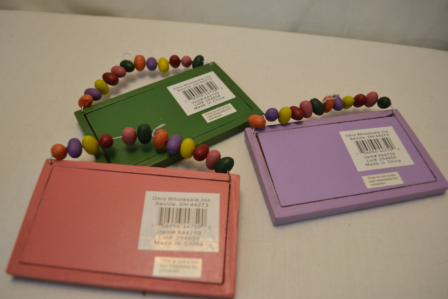 OWI Easter Decor - Small Easter Jelly Beans Ornaments Signs 3pc