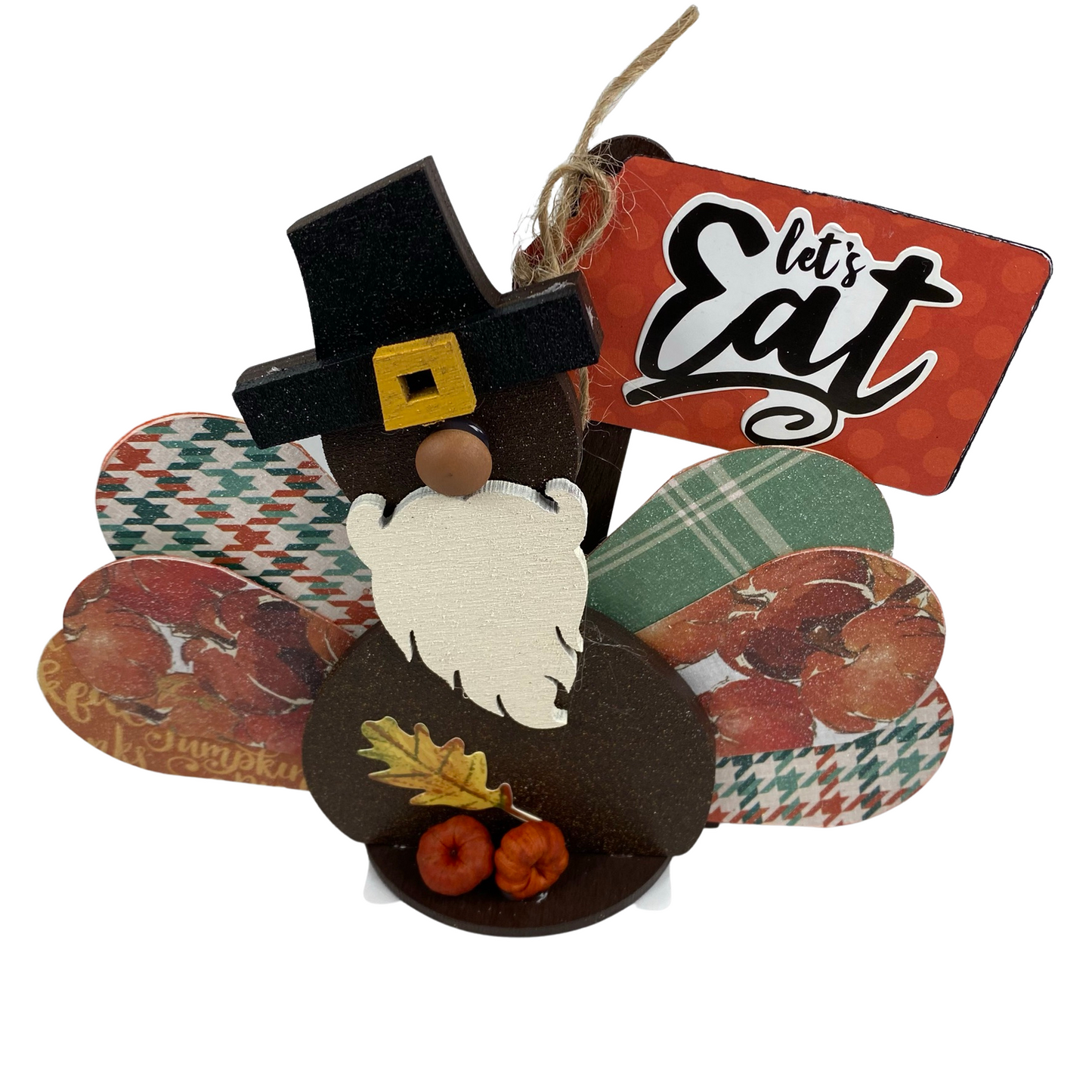AGD Fall Decor - Fall Decor - Let's Eat Turkey Gnome Sitter
