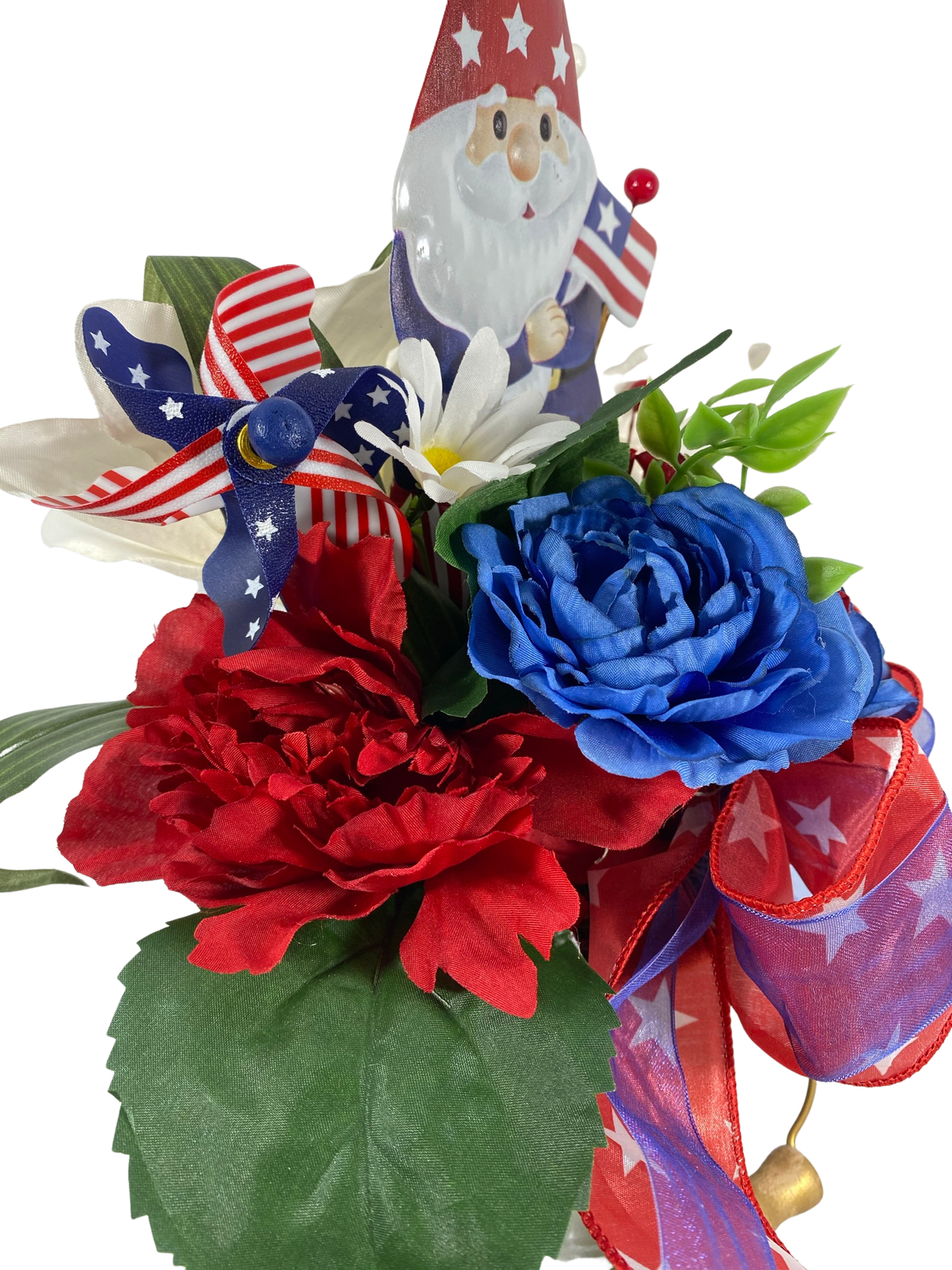 AGD Patriotic Decor - July 4th Gnome Floral Centerpiece
