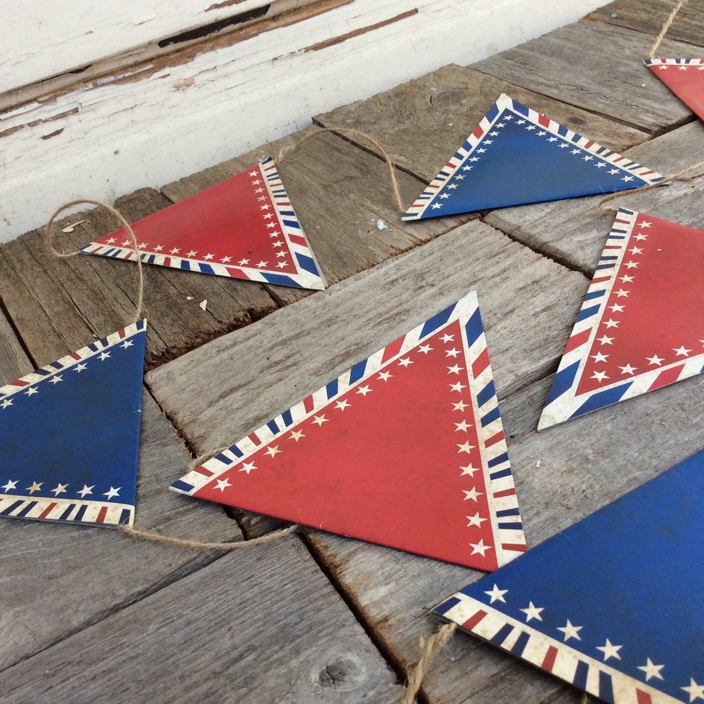 AGD Patriotic Decor - Paper Flag Banner Pennants Garland