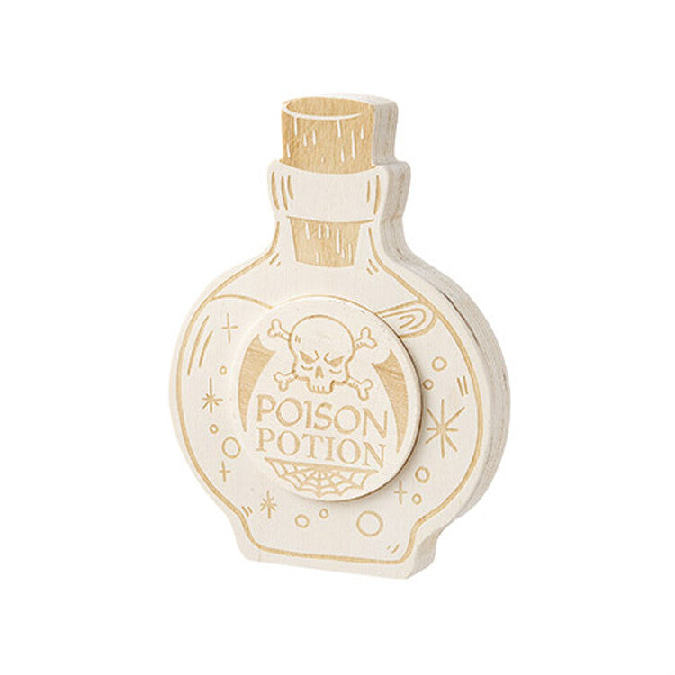 Darice Halloween Craft Decor - Unfinished Wood Poison Potion Bottle