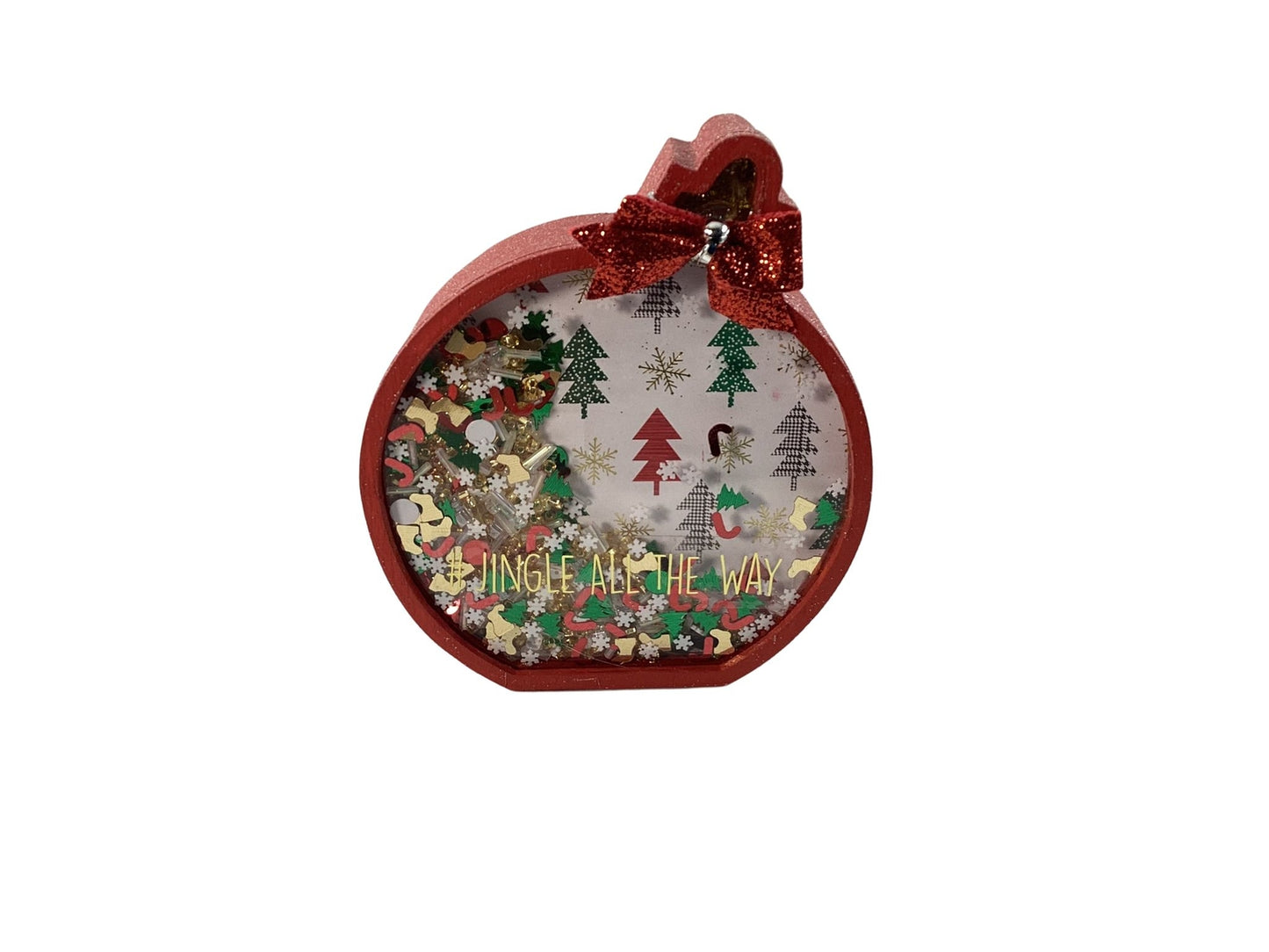 Christmas Decor - Ornament Bulbs Chunky Wood Shaker Sitters 3pc Set