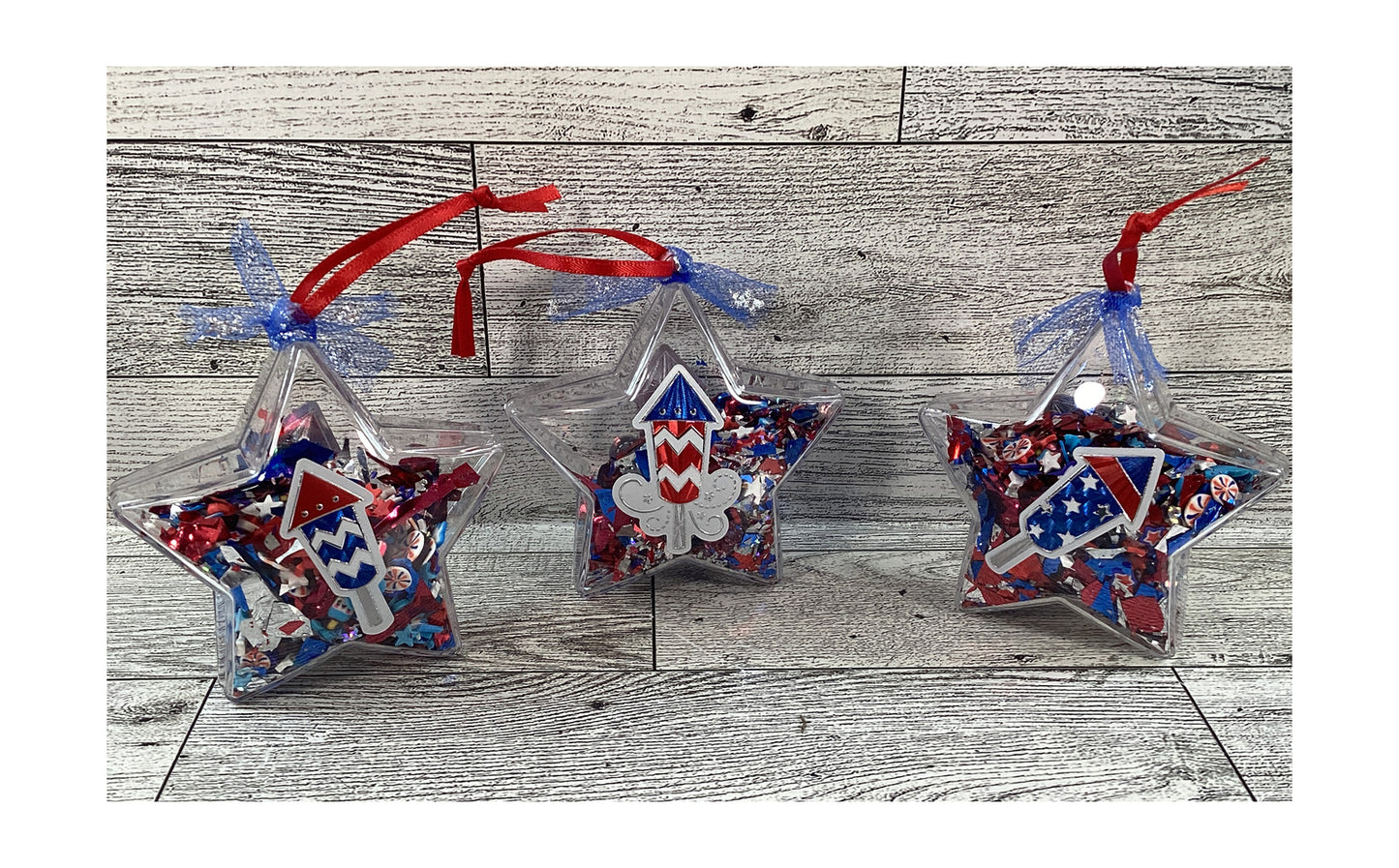 AGD Patriotic Decor - Plastic Filled Star Shakers 10pc Set
