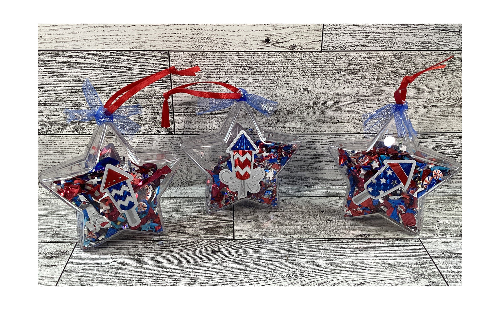 AGD Patriotic Decor - Plastic Filled Star Shakers 10pc Set