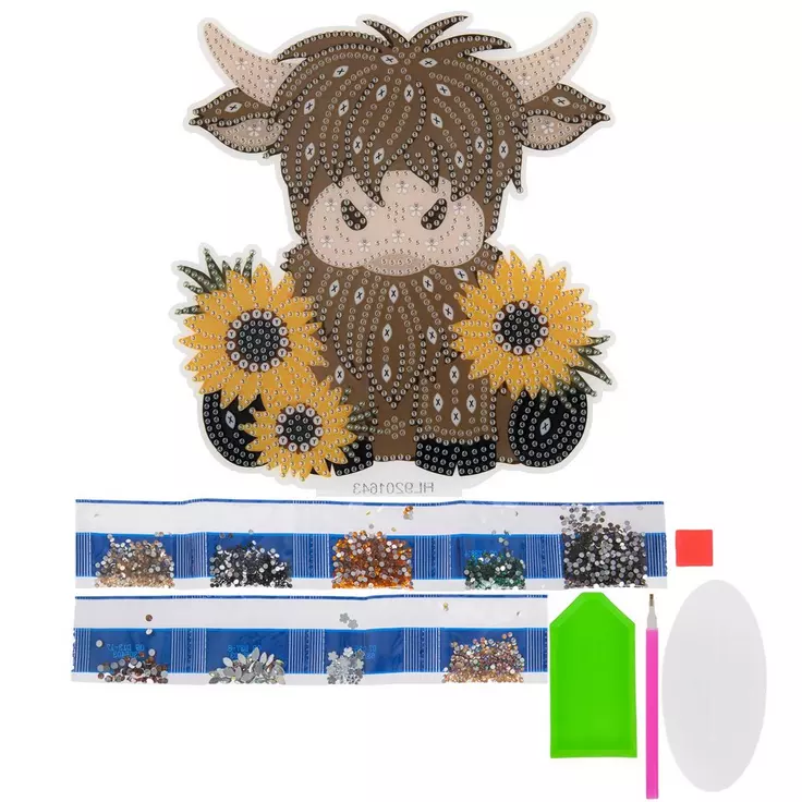 HL Spring Craft Supply - Highland Cow Head Diamond Painting Kit