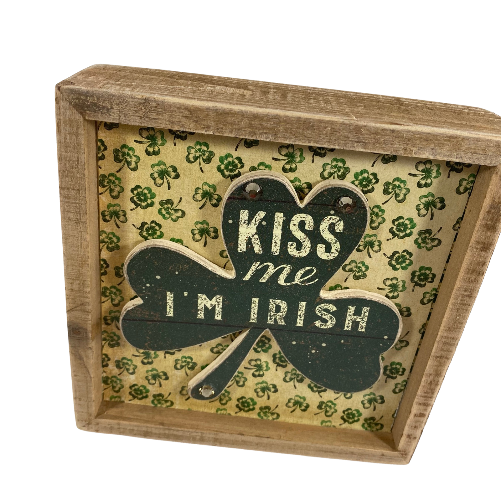 AGD St Patrick's Decor - Kiss Me I'm Irish Tiered Tray Inset Sign