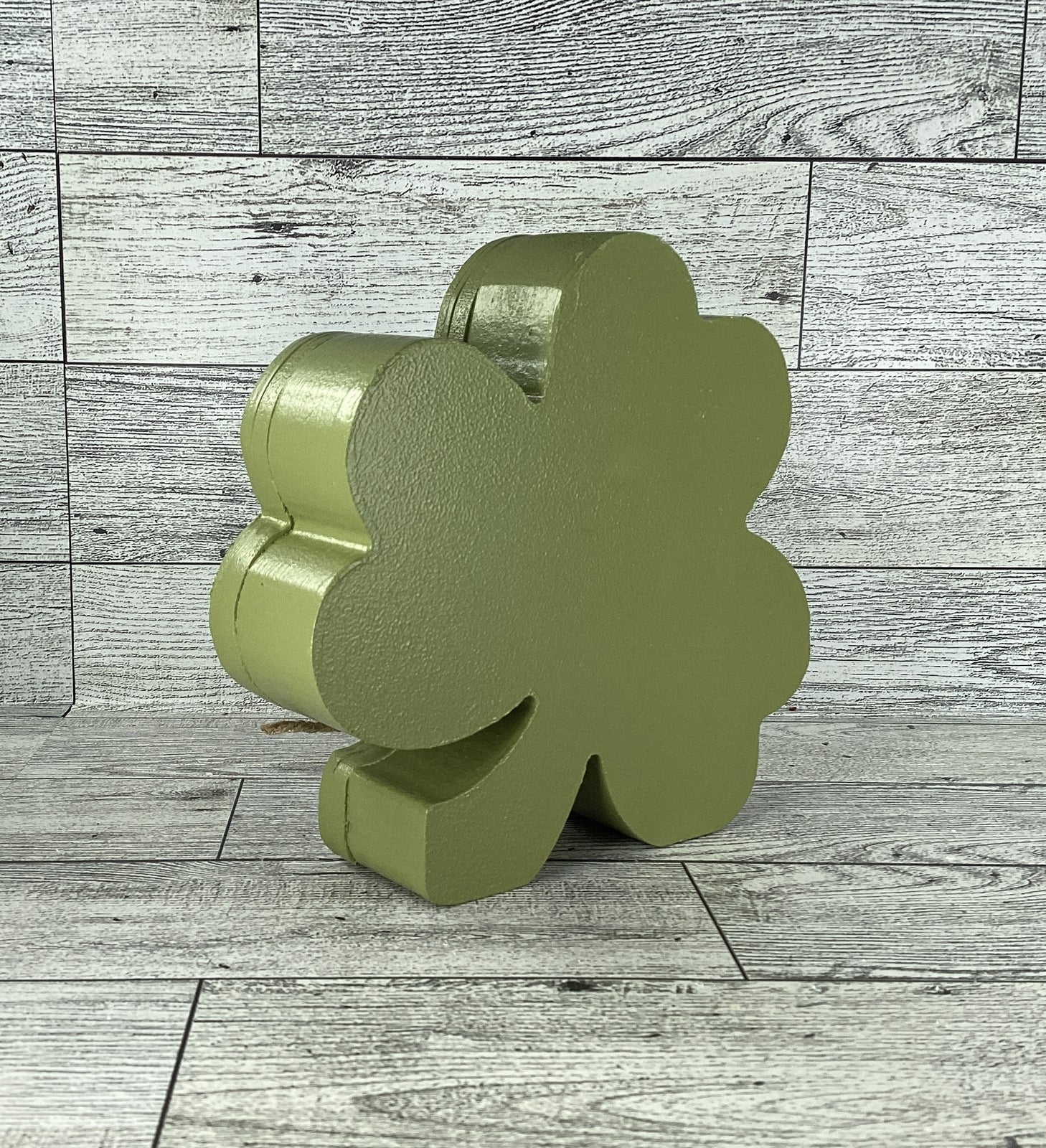 AGD  St Patrick Decor -  Irish Shamrock Chunky Wood Shaker Sitter