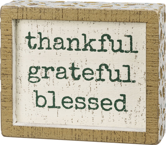 PBK Easter Decor - Thankful Grateful Blessed Box Sign