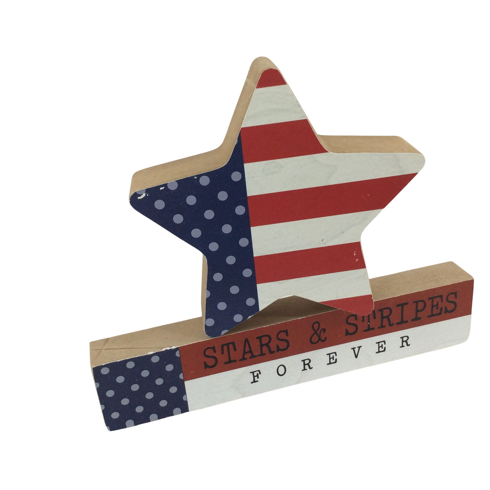 AGD Fall Decor -  This Family is Patriotic Chunky Wood 2pc Set