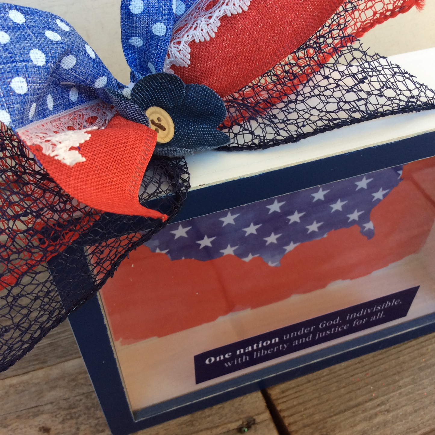 AGD Patriotic Decor - One Nation Under God Shadow Box Sign