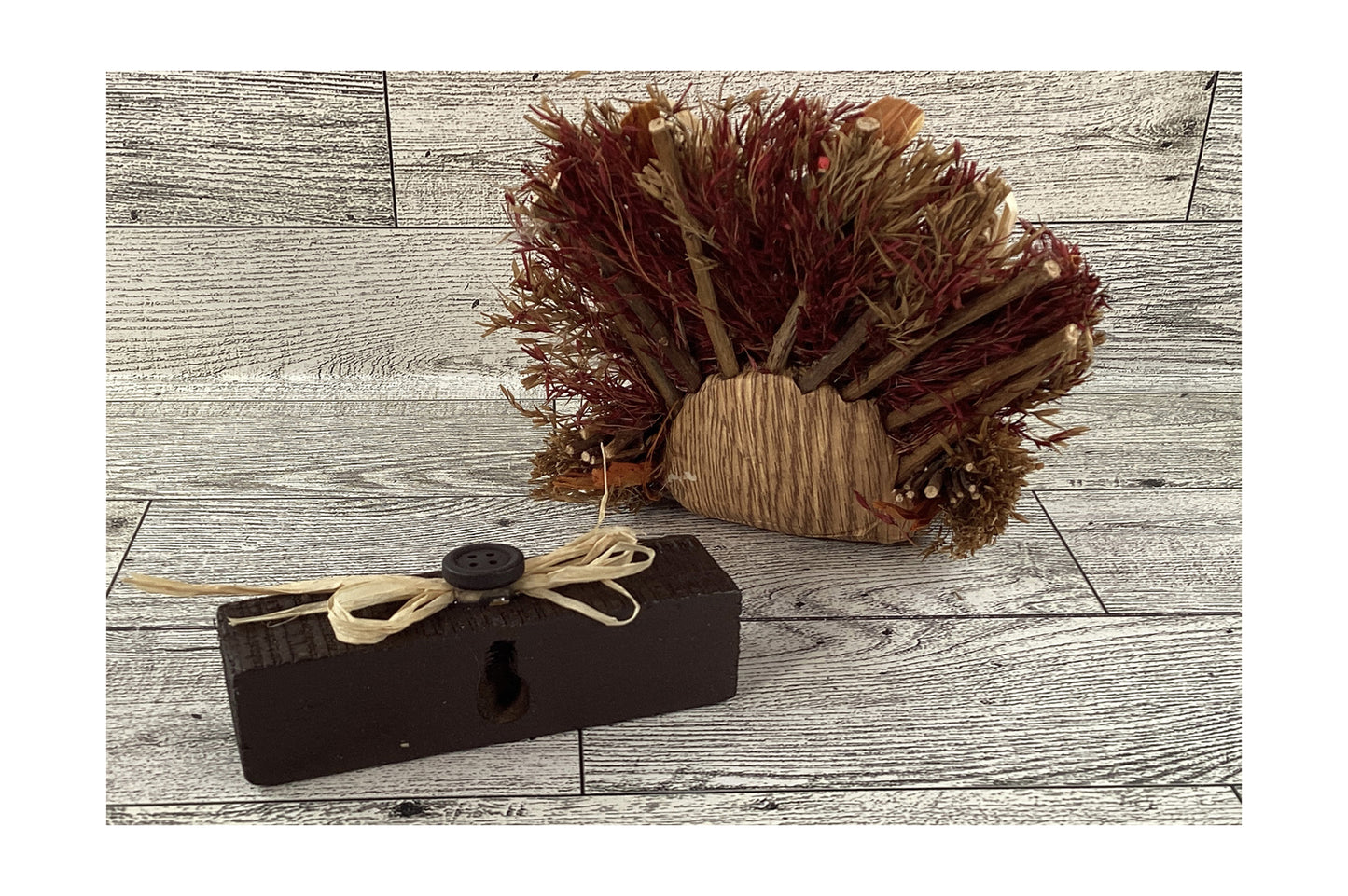 AGD Fall Decor - Natural Fiber Thankful Turkey Table-top Sitter