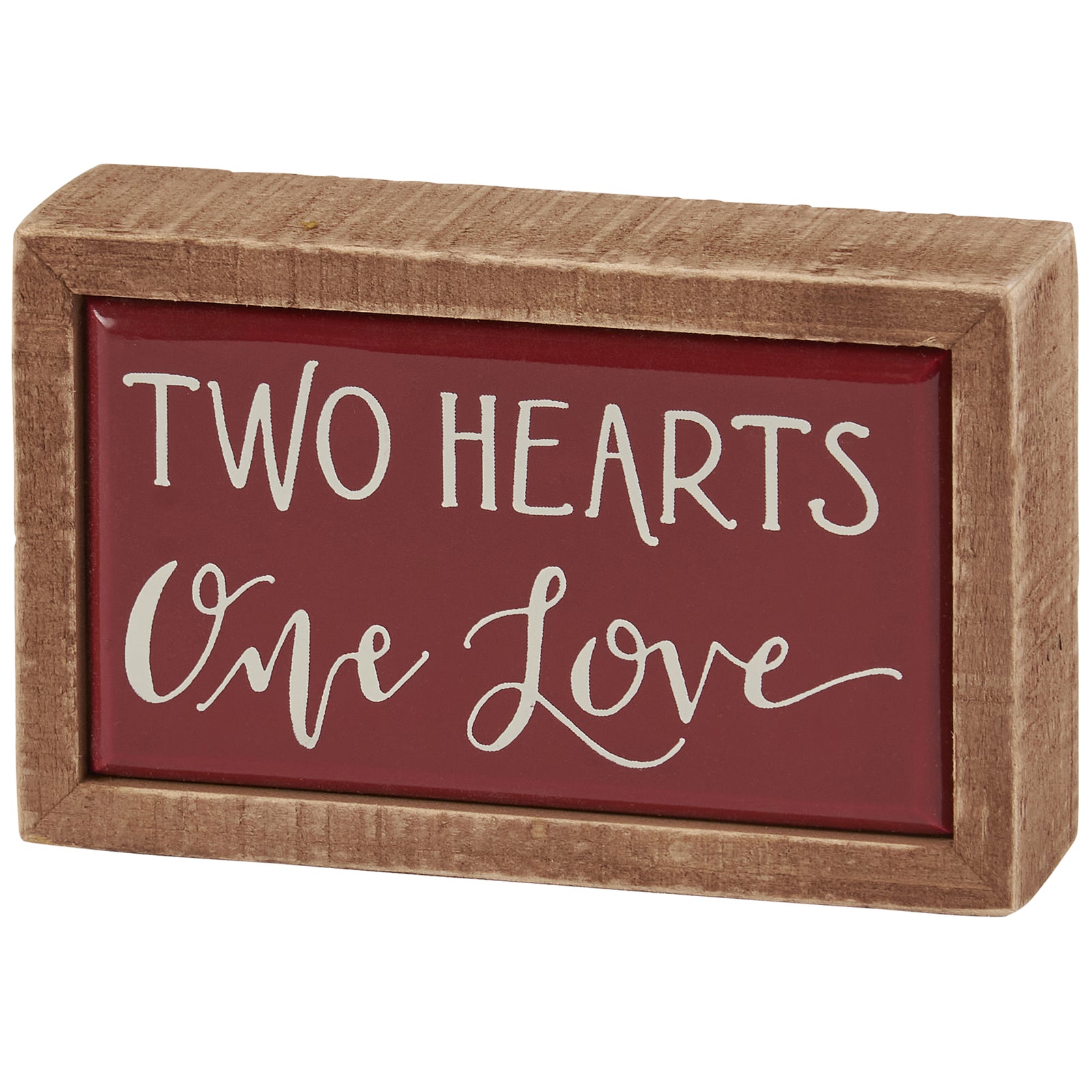 PBK Valentines Decor - Two Hearts One Love Mini Tier Tray Sign