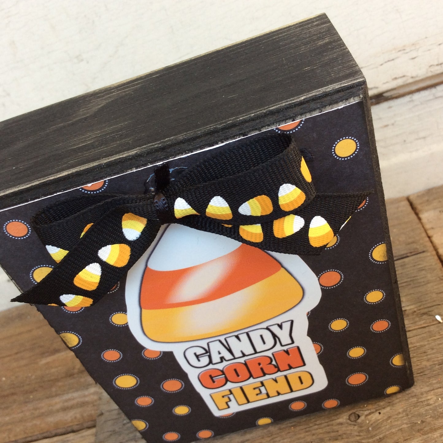 AGD Halloween Decor - Candy Corn Fiend Box Sign