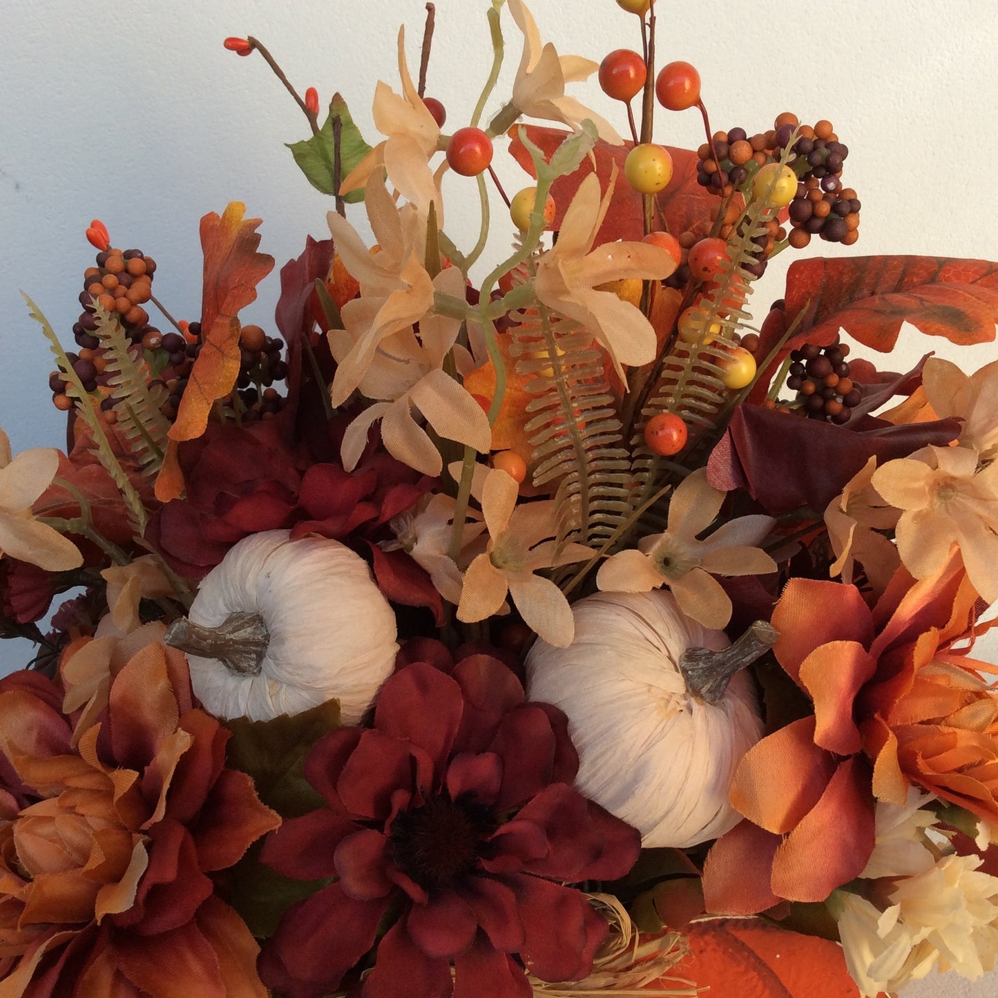AGD Fall Decor-Harvest Thanksgiving Pumpkin Reversible Artificial Floral Display