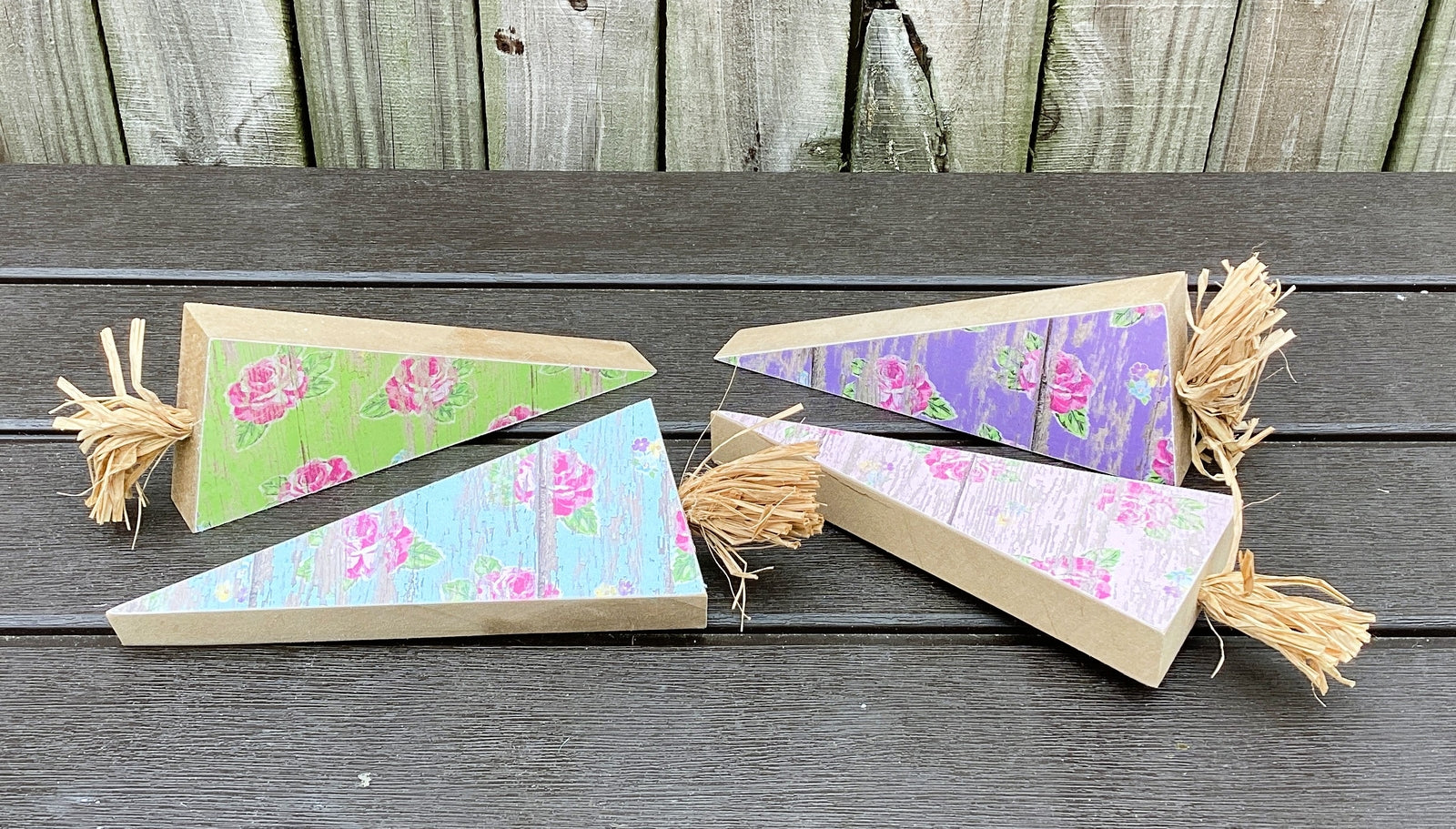 AGD Easter Decor - Reversible Chunky Wood Carrot Runny Rabbit 8pc