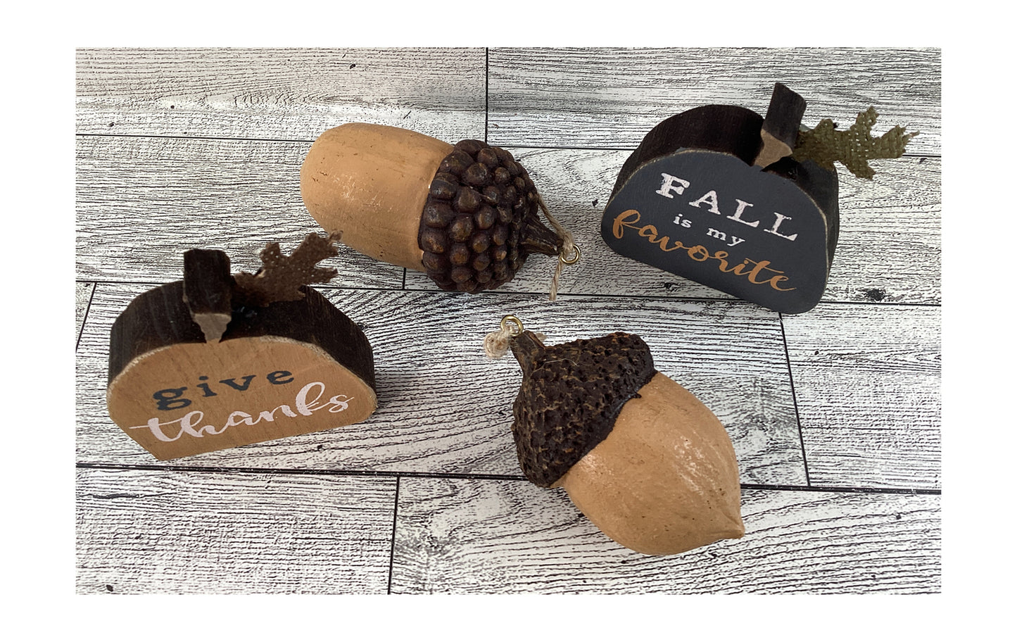 Fall Decor - Small Pumpkins and Acorns Tier Tray 4pc Set
