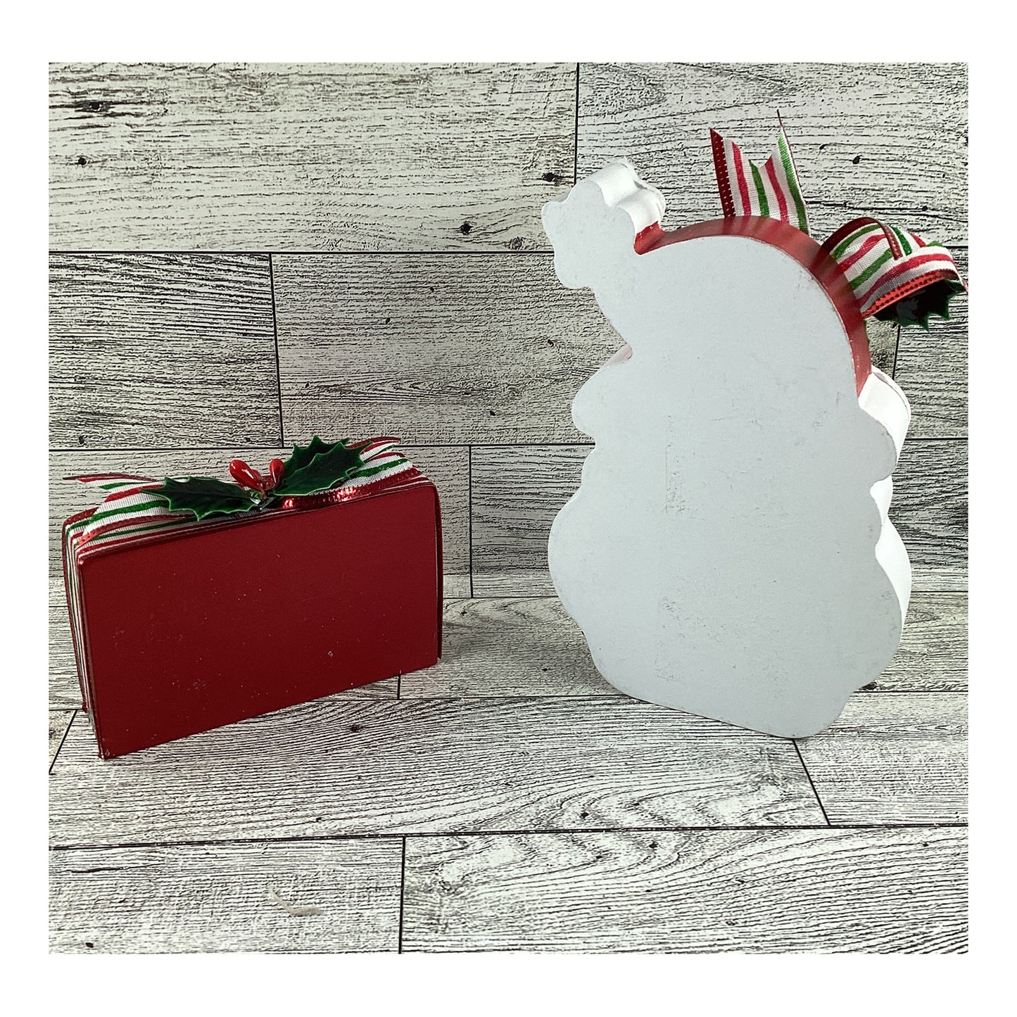 AGD Christmas Decor - Chunky Ho Ho Ho Santa Tier Tray 2pc Set
