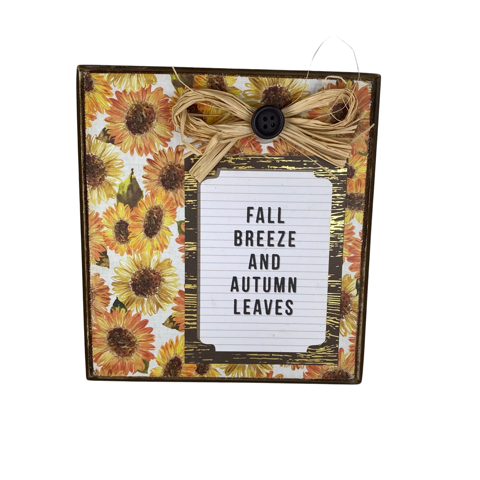 AGD Fall Decor - Autumn Breeze Give Thanks Sunflowers Reversible Box Sign