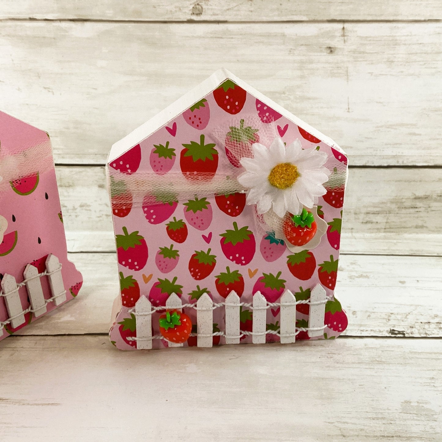 AGD Spring Decor - Strawberry Cherry Watermelon Chunky House 3pc Set