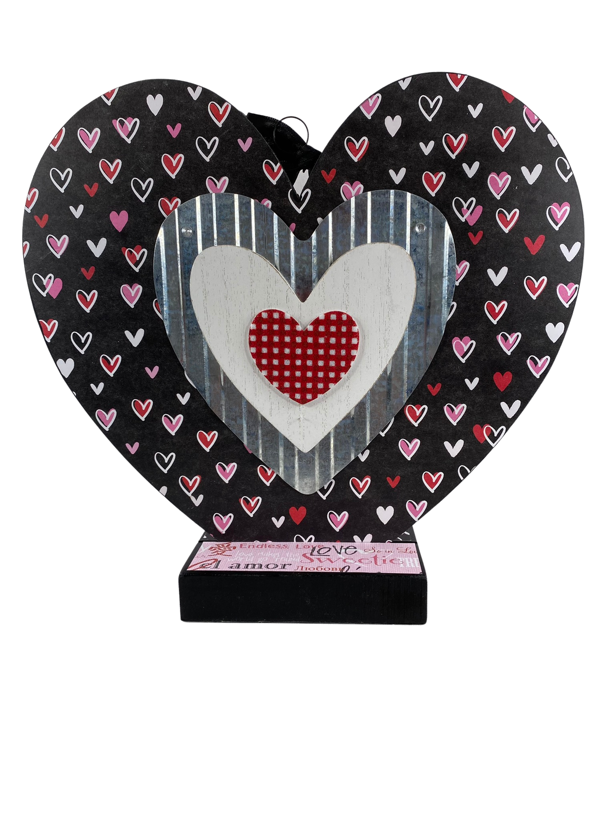 AGD Valentines Decor -  LOVE Double-sided Heart Table Sitter 12inch