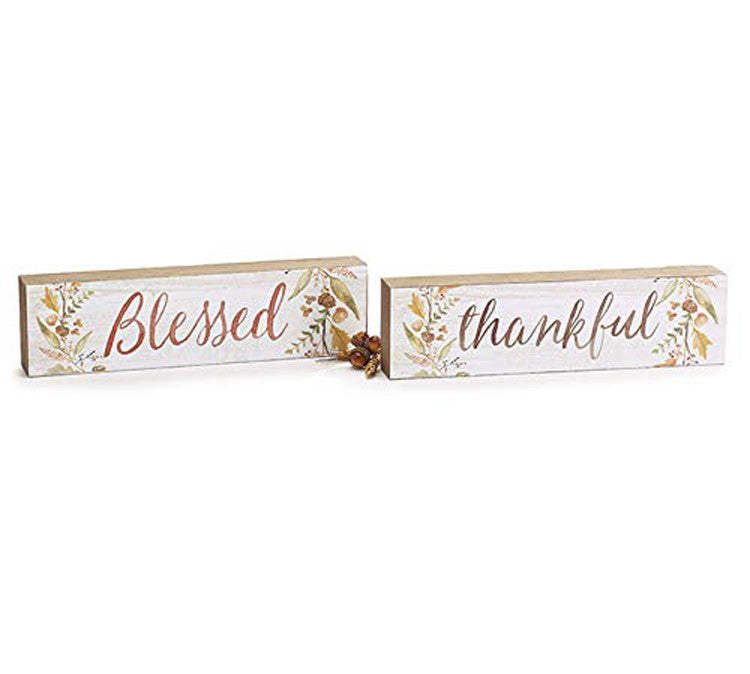 Burton Fall Decor - Reversible Blessed Thankful Sign