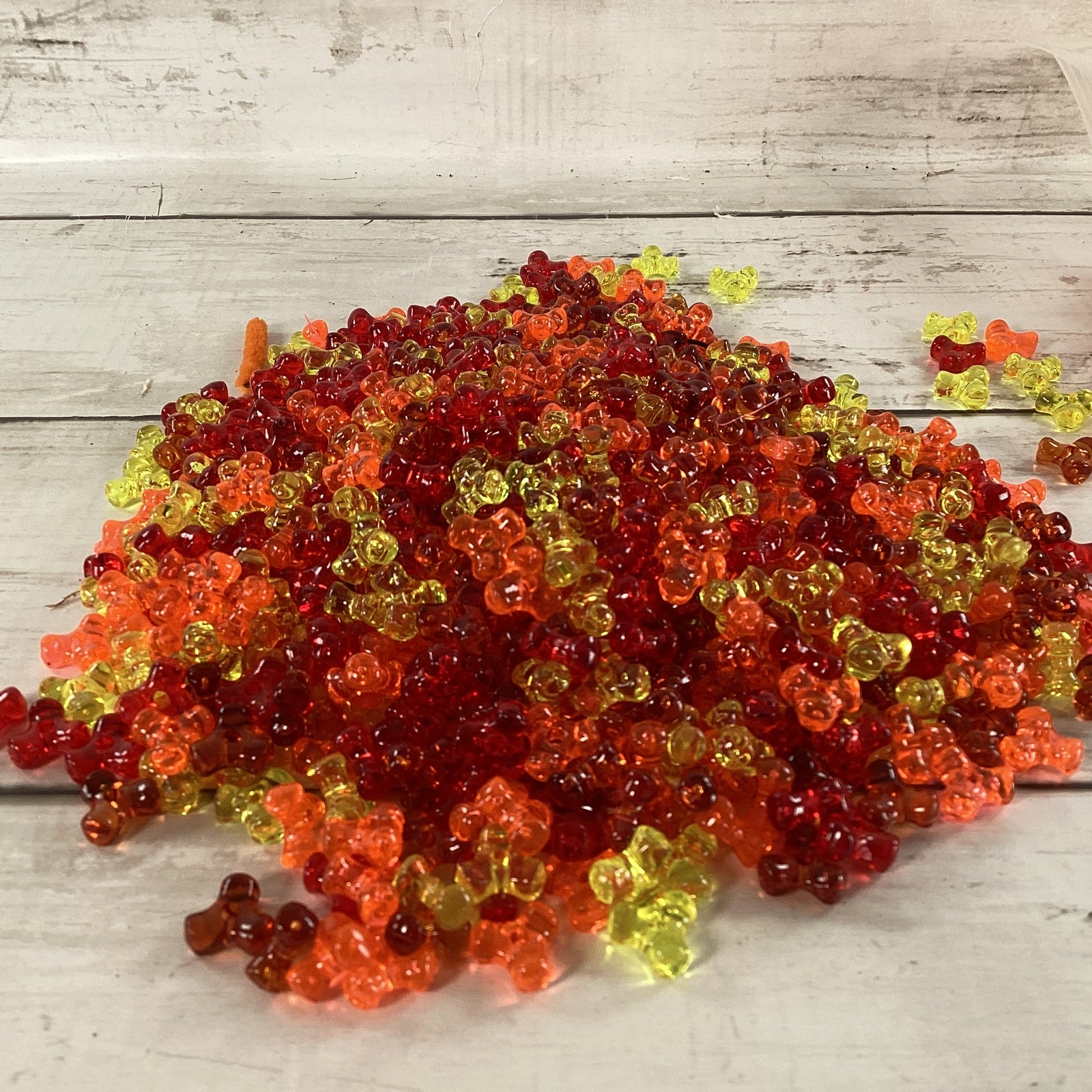 WM Fall Craft -  Fall Decor - Acrylic Harvest Orange Red Yellow Tri- Beads 1lbs.