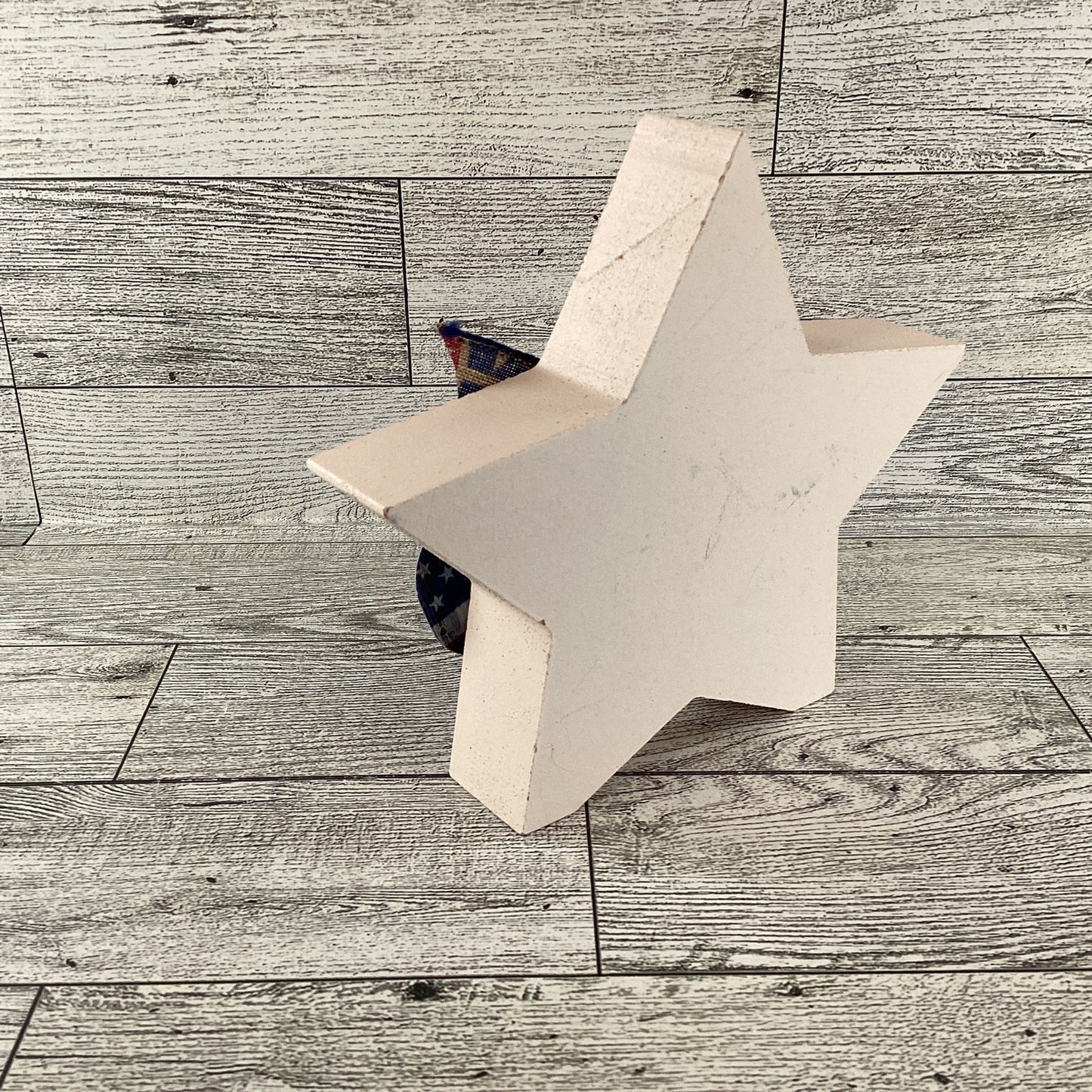 AGD Patriotic Decor - Blessed Is The Nation Chunky Wood Star Sitter