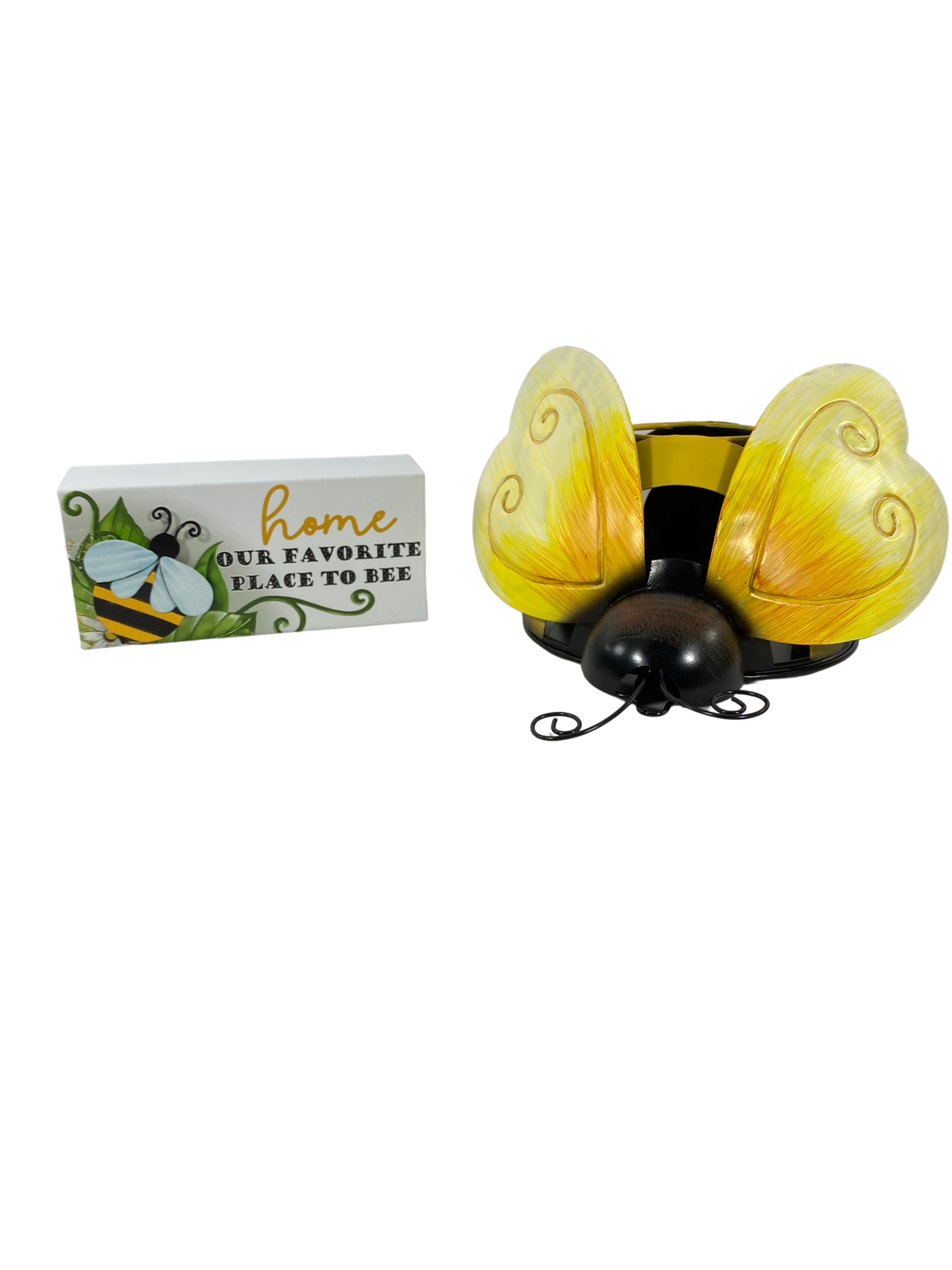 AGD Summer Decor - Metal Tealight Bee and Home Favorite Place Sign