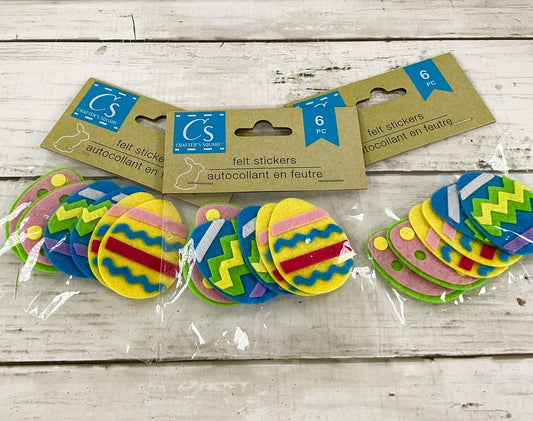 DT Easter Craft Supply - Felt Pastel Egg Stickers 18pc