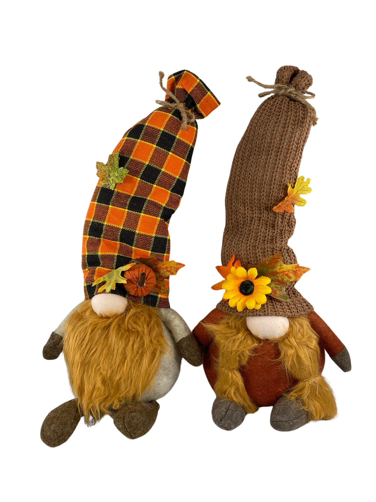 AGD Fall Decor - Naughty Nice Autumn Plush Large Gnomes 18-inch 2pc Set