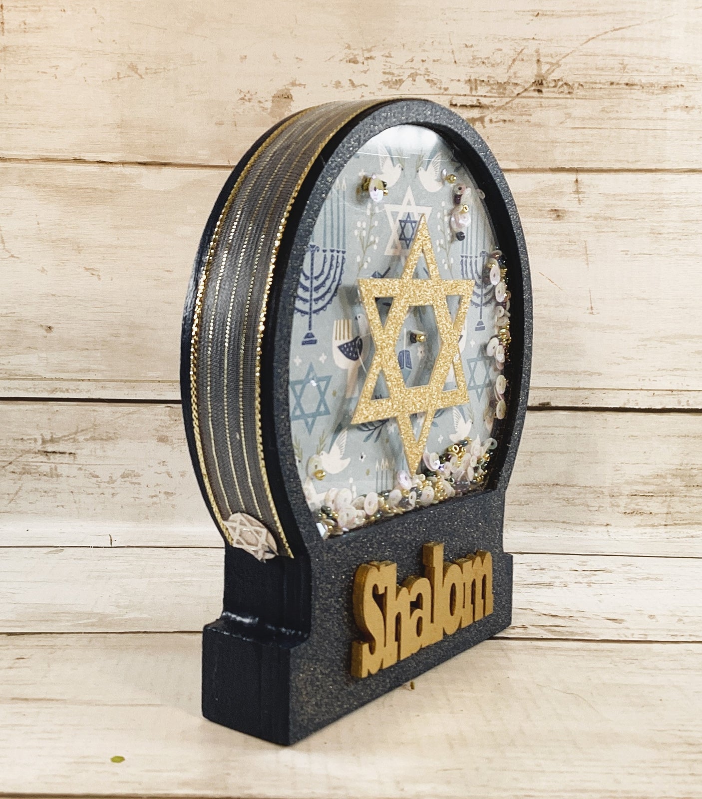 AGD Jewish Decor - Hanukkah Star of David Shalom Snowglobe